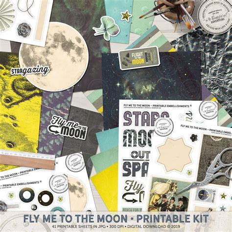 Astronomy T Outer Space Junk Journal Printable Scrapbook Kit To