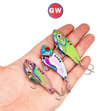 1PCS 5g 7g 10g 15g 20g Metal Colorful VIB Lure 3D Eyes Sinking Jig Hard