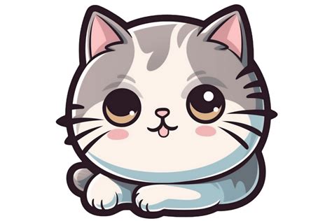 Cute Cartoon Kawaii Cat Sticker Clipart 23477118 Png Nbkomputer