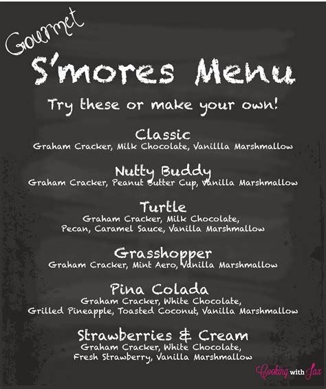 Free Printable S Mores Menu Free Templates Printable