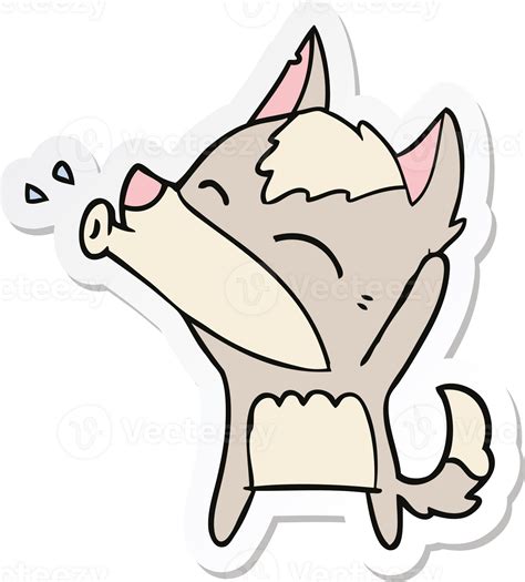 Sticker Of A Howling Wolf Cartoon 45218389 Png