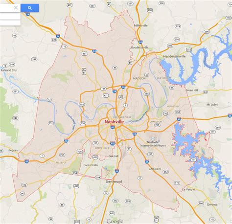 Nashville, Tennessee Map