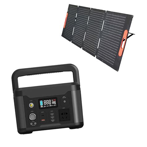 500Wh BMS Portable Battery Power Station With Solar Panel 500W