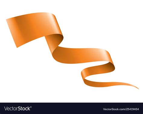 Orange ribbon on white background Royalty Free Vector Image