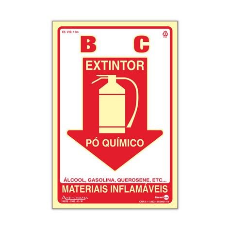 Placa De Sinaliza O Fotoluminescente X Cm Paf Extintor P