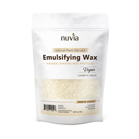 Nuvia Organics Emulsifying Wax 6oz 100 Natural Plant Derived Nf