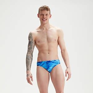 Men S Club Training Cm Allover Digital Brief Blue Speedo