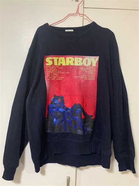 The Weeknd Starboy style Merch Sweater, Men's Fashion, Coats, Jackets ...