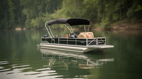 Pontoon Boat With An Open Cabin And Top Background Show Me A Picture