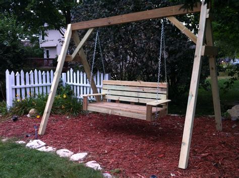 Inspirations Hardwood Hanging Porch Swings With Stand