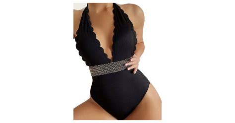 Delsini Bandeau Bikini Mode Sexy Off Shoulder Ein St Ck High End Badeanzug