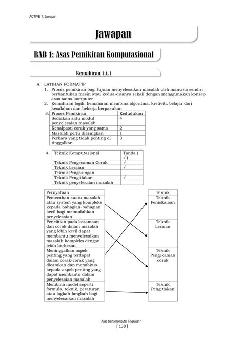 Contoh Soalan Dan Jawapan Sains Komputer Tingkatan 4 Wunibaratb