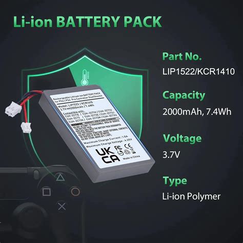 Lip1522 Battery Wireless Controller Playstation Gamepad 2000mah Li-ion ...