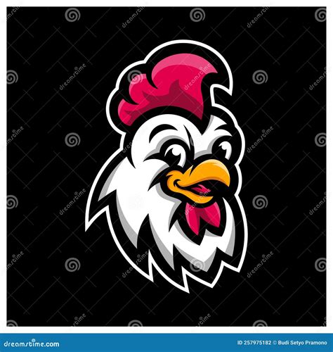 Chicken Rooster Head Mascot Sport Esport Logo Template Stock