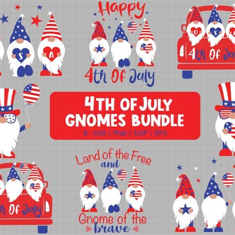 Th Of July Gnomes Svg Independence Day Patriotic Gnomes Etsy