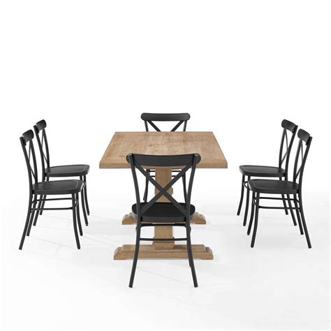 Crosley Furniture Joanna Pc Dining Set W Camille Chairs Matte Black