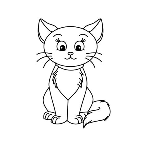 Katze Vektor Illustration Niedliche Cartoon Katze Katze Hand Zeichnen