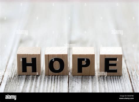 The Word Hope Made Of Wooden Cubes Stock Photo Alamy