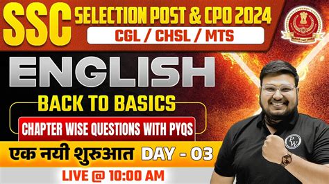 Ssc Selection Post English English Chapter Wise Questions Pyq 3 Cgl