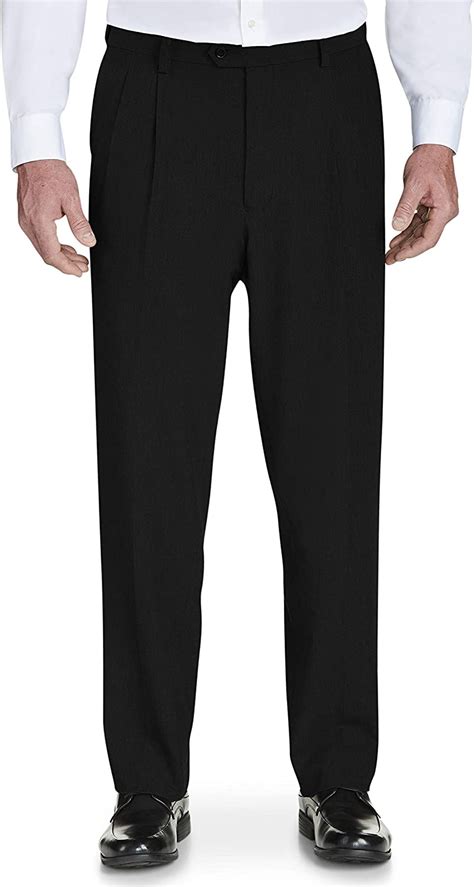 Gold Series By Dxl Men S Waist Relaxer Pleated Pants Black 62w X 32l