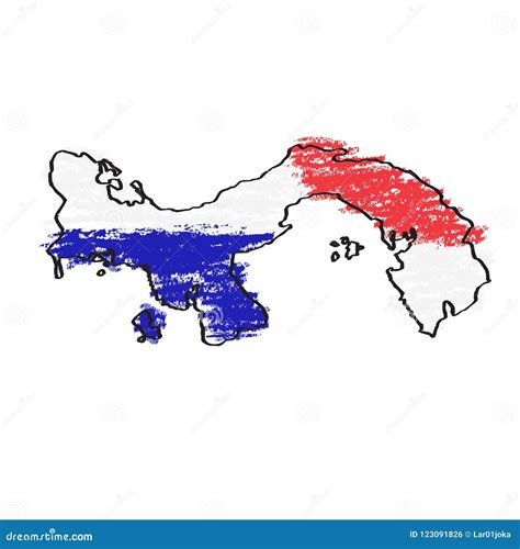 Sketch Of A Map Of Panama Stock Vector Illustration Of Paint 123091826