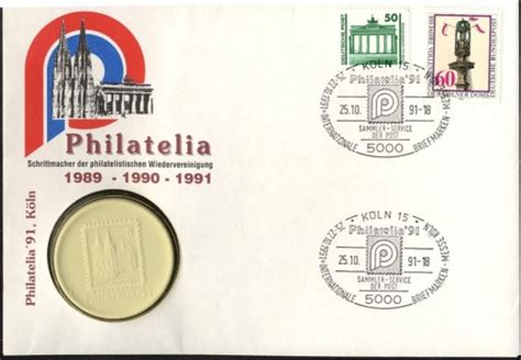 DDR Numisbrief Porzellan Medaille Meissen Philatelie 1991 Köln