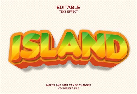 Premium Vector Island 3d Editable Text Effect