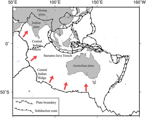 The plate boundaries of the Indian‐Australian plate and neighboring... | Download Scientific Diagram