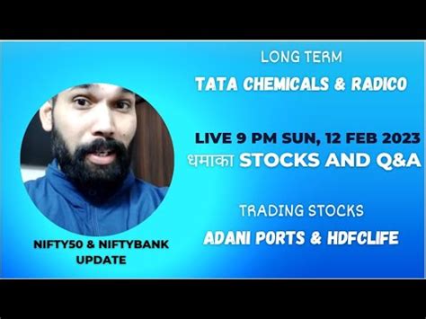 Live 9 PM SUNDAY Stocks Q A 12 Feb 2023 Adani Ports Hdfc Life