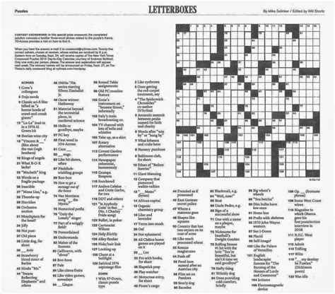 Free printable new york times crossword puzzles