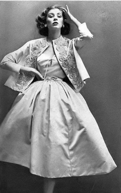 Suzy Parker Is Wearing A Beaded Jacket And Dress By Dior Photo By