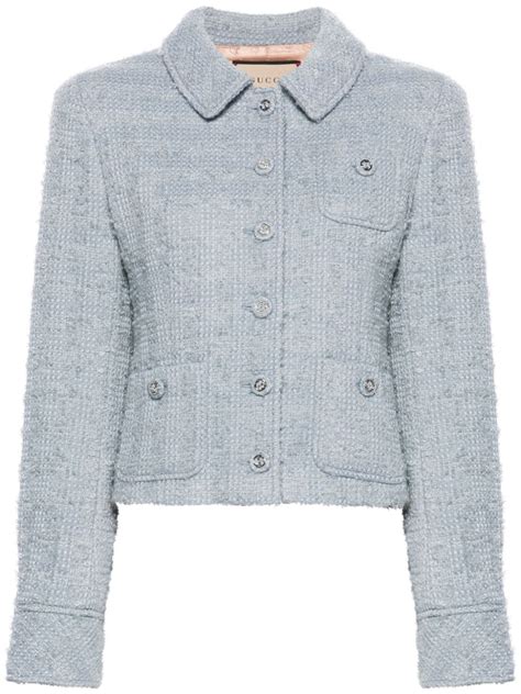 Gucci Interlocking G Buttons Tweed Jacket Farfetch