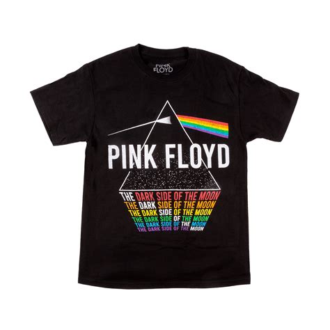 Pink Floyd Dark Side Rainbow Text T Shirt Shop The Pink Floyd