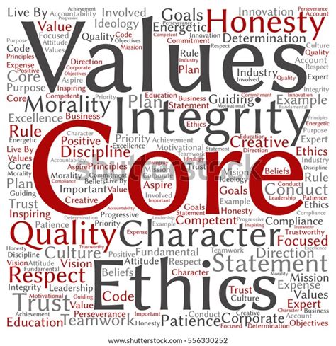 Conceptual Core Values Integrity Ethics Square Stock Illustration 556330252