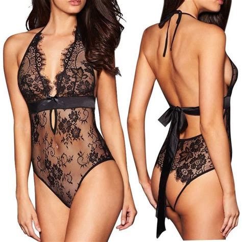 Femmes Soutien Gorge Sans Fil Sexy Underwear G String Jarreti Re Set Black Sexy Lingerie Noir