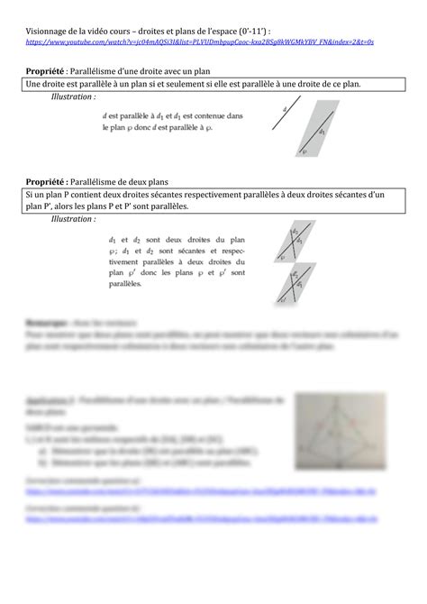 Solution Iii Positions Relatives De Droites Et Plans Studypool