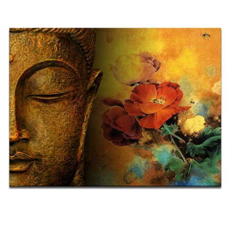 Modern Buddha Painting Printing On Canvas Abstract Portriat Buddha Head