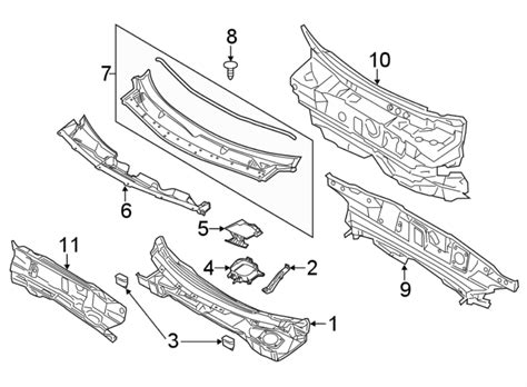 2023 Ford Transit 350 Panel Cowl Top Assembly Grille Cowl