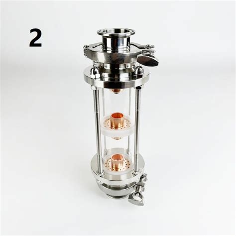 2Inch Od64mm Distiller Glass Column With 3 Floors Copper Bubble Plate