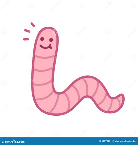 Pink Earthworm Royalty Free Cartoon 42794588