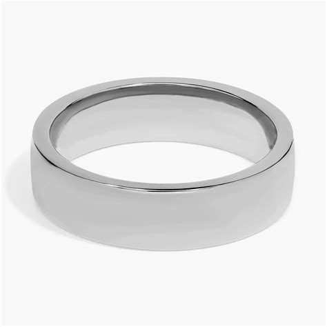 Low Dome Comfort Fit Wedding Ring In 14k White Gold 6mm