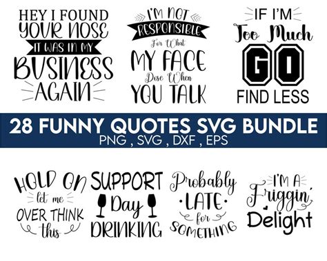 Funny Quotes Svg Funny Svg Bundle Funny Svgfunny Sayings Etsy