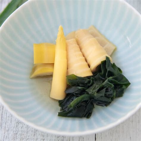 Simmered Bamboo Shoots With Wakame Seaweed Recipetin Japan