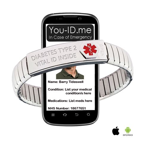 Type 2 Diabetic Expanding Medical Alert Bracelet Silver