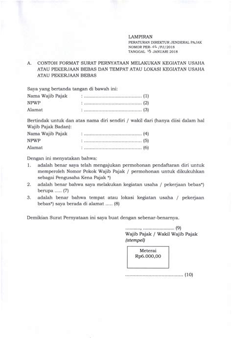 Per Pajak Lampi Ran Peraturan Direktur Jenderal Pajak Nomor Per