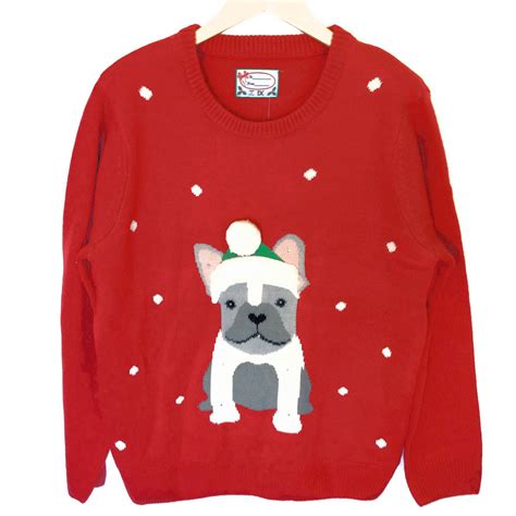 French Bulldog Light Up Tacky Ugly Christmas Sweater - The Ugly Sweater ...