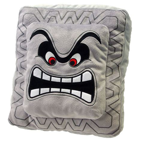 Thwomp Official Super Mario Cushion Plush | Video Game Heaven