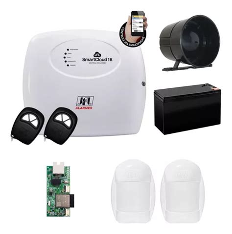 Kit Alarme Jfl Smart Cloud Bat Sensores Parcelamento Sem Juros