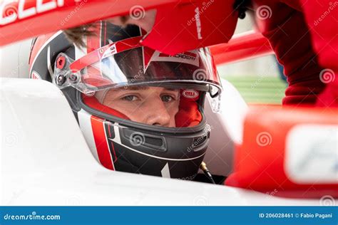 Arthur Leclerc Driver In Formula Racing Car With Helmet Close Up ...