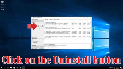 How To Uninstall Updates In Windows Youtube